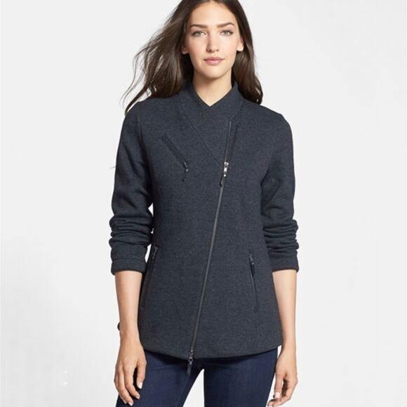 Eileen Fisher Women's Gray Asymmetrical Zip Moto Wool Blend Jacket Size S Small - Picture 1 of 8